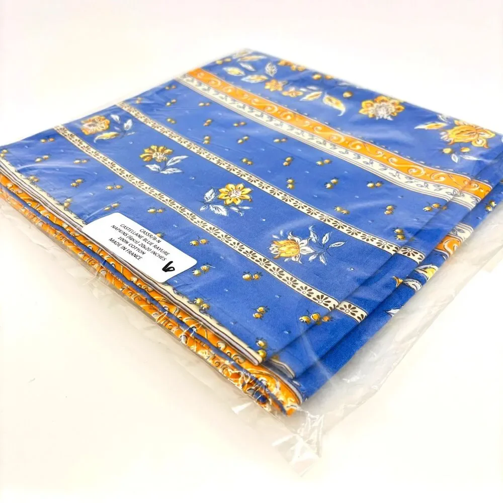 La Maisonnette CASTELLANE BLUE RAYURE NAPKINS 20×20
